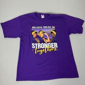 Bayside SEIU Local 1000 DLC 786 Stronger Together Purple T-Shirt 2XL USA